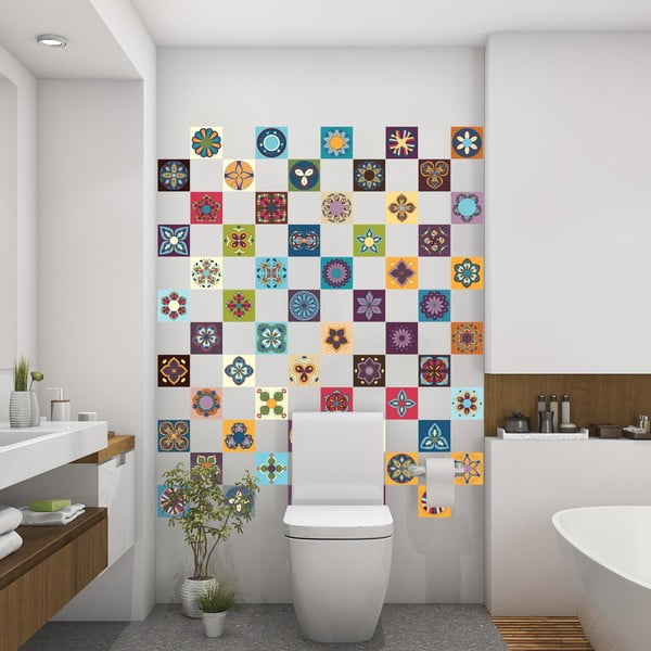 60 sieninių lipdukų rinkinys Ambiance Azulejos-image-3