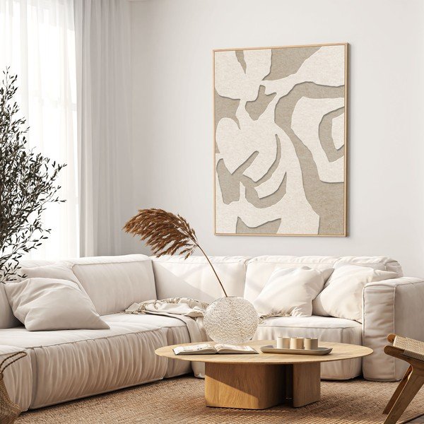 3D paveikslas su rėmeliu/sugeriantis garsą 90x120 cm Soft Embrace 1 – Malerifabrikken-image-1