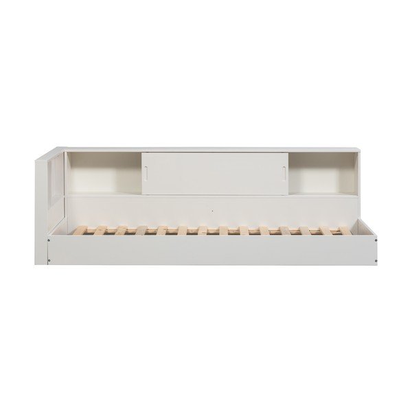 Baltos spalvos viengulė lova be grotelių iš pušies masyvo 90x200 cm Carter – WOOOD-image-3