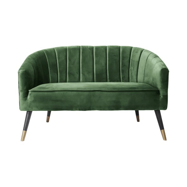 Tamsiai žalia aksominė sofa Leitmotiv Royal