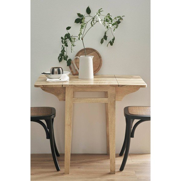 Iš mango masyvo prailginamas valgomojo stalas su papildomu stalviršiu 43,5x60 cm Derri – Ellos Home-image-3