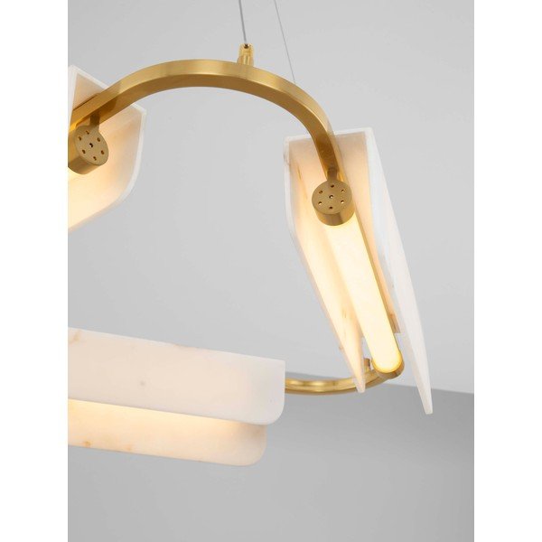Kreminės spalvos/žalvario spalvos kabantis šviestuvas LED su marmuro dekoru su pritemdymo funkcija ø 63 cm Aider – Nova Luce-image-2