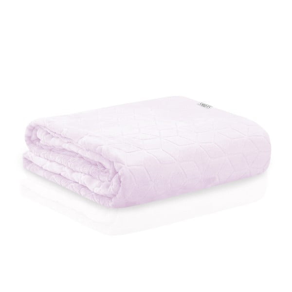 Pudrinės rožinės spalvos mikropluošto antklodė "DecoKing Nessa", 240 x 220 cm