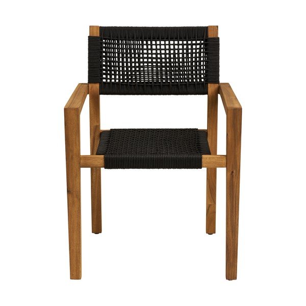 Juodos spalvos medžio masyvo sodo kėdė Anzio – House Nordic-image-2