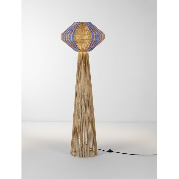 Mėlynos spalvos/natūralios spalvos iš virvės pastatomas šviestuvas (aukštis 152 cm) Abby – Nova Luce-image-4
