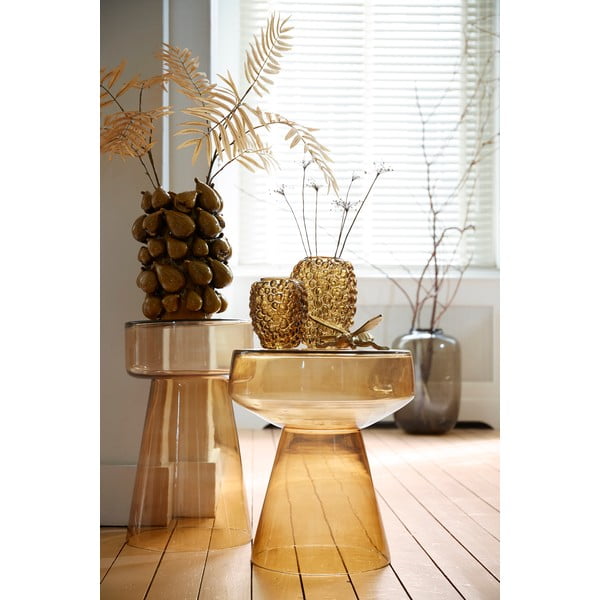 Iš stiklo apvalios formos šoninis stalas ø 37 cm Dakwa – Light & Living-image-1