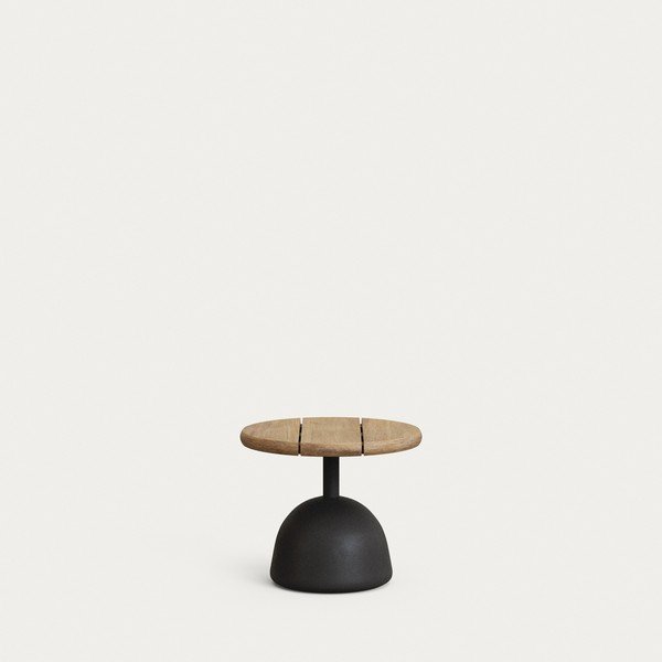 Apvalios formos sodo kavos staliukas su akacijos stalviršiu ø 43 cm Saura – Kave Home-image-1