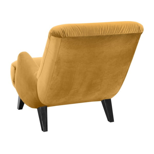 Geltonas fotelis su juodomis kojomis "Max Winzer Brandford Suede-image-1