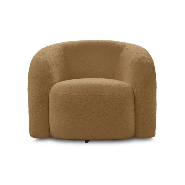 Garstyčių spalvos pasukamas krėslas iš boucle Elina – Bobochic Paris-image-2