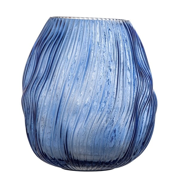 Vaza mėlynos spalvos iš stiklo Leyla – Bloomingville