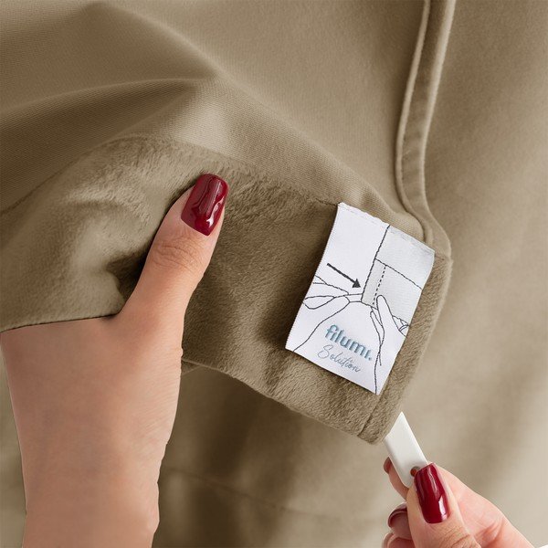 Iš velveto pritemdymas (dalinis užtemimas) užuolaida smėlio spalvos 200x225 cm Velto – Filumi-image-4