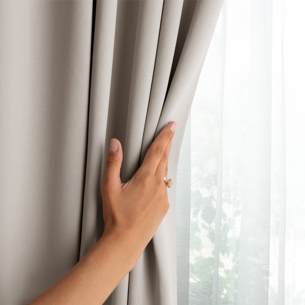 Smėlio spalvos pritemdymas (dalinis užtemimas) užuolaida 140x270 cm Kierra – Restilo-image-2