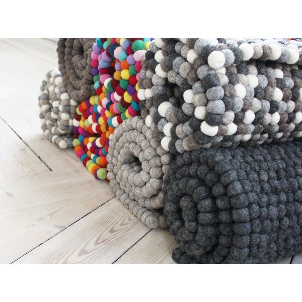 Tamsiai pilkos spalvos vilnos kilimas Wooldot Ball Rugs, 120 x 180 cm-image-2