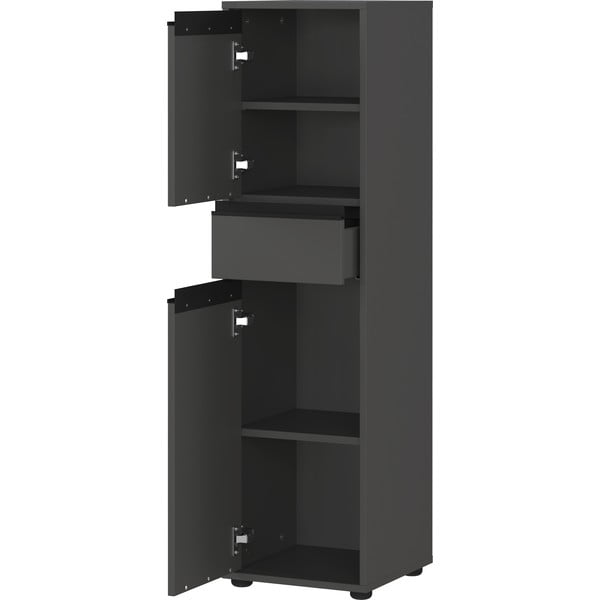Aukšta/siaura vonios daiktadėžė antracito spalvos 33x121 cm Lemont – Germania-image-3