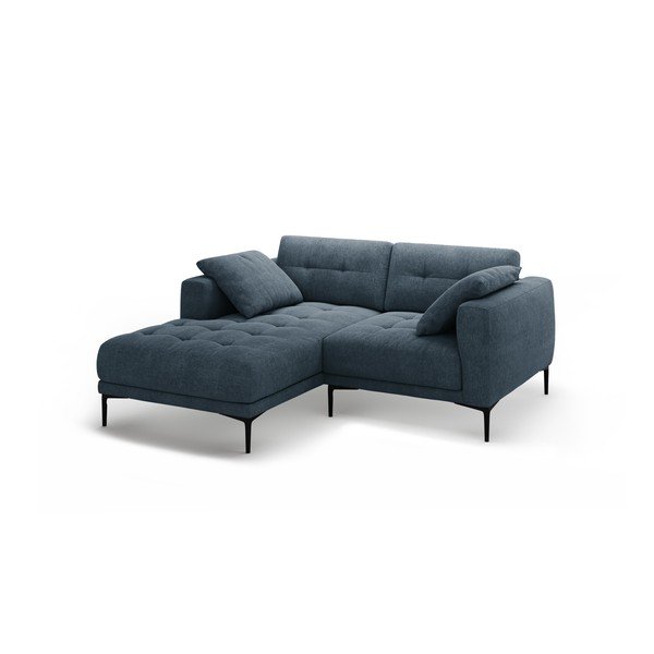 Tamsiai mėlynos spalvos kampinė sofa (su kairiuoju kampu/su gultu) Bemy – Micadoni -image-1