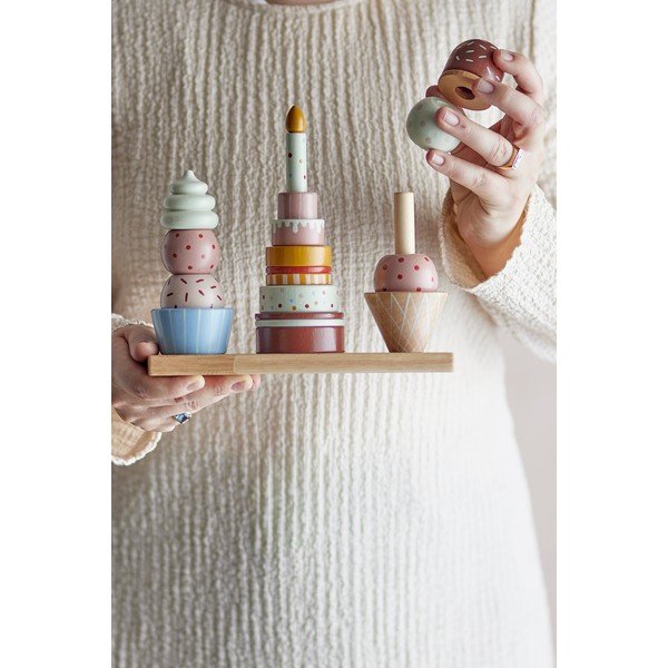 Iš medžio masyvo piramidė Celebrate – Bloomingville Mini-image-2