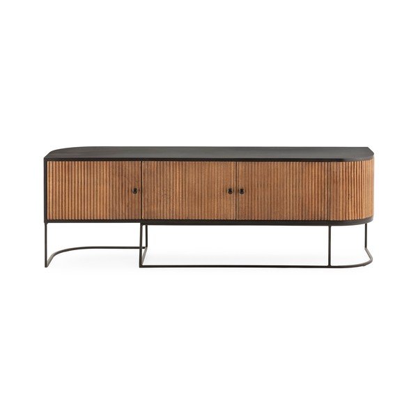 Natūralios spalvos iš mango masyvo TV spintelė 160x55x40 cm Curve – MOME-image-2