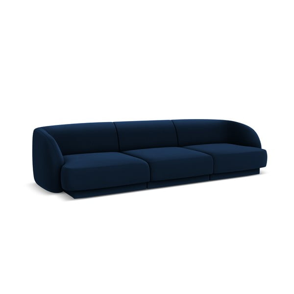 Mėlyna aksominė sofa 259 cm Miley - Micadoni Home-image-2