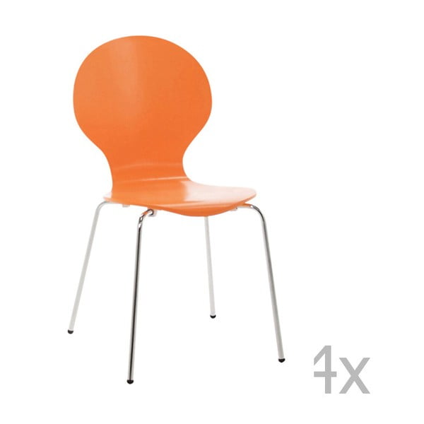 4 oranžinių "Actona Marcus" valgomojo kėdžių rinkinys