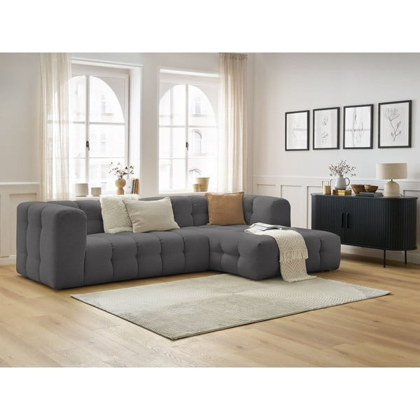 Kampinė sofa pilkos spalvos (su dešiniuoju kampu) Cloud – Bobochic Paris-image-1