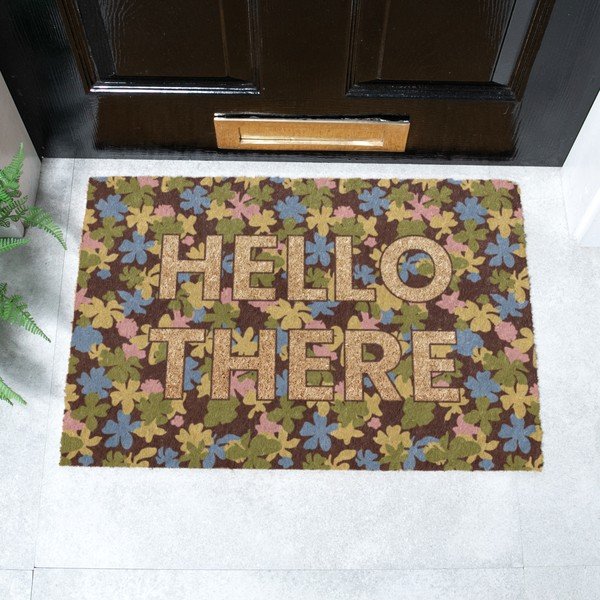 Iš kokoso pluošto grindų kilimėlis 40x60 cm Hello There – Artsy Doormats-image-4
