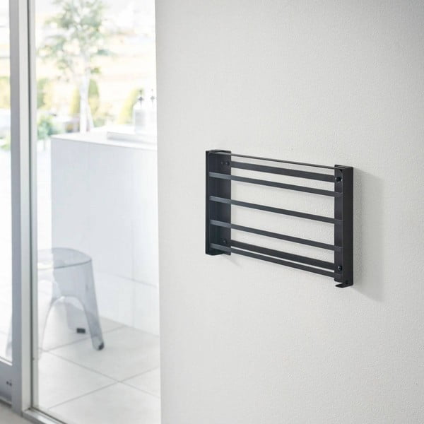 Sieninė matinės juodos spalvos iš plieno vonios lentyna Tower – YAMAZAKI-image-3