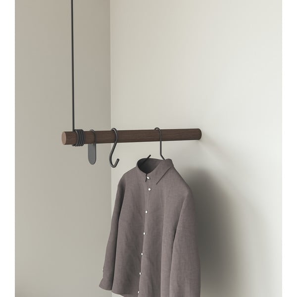 Rudos spalvos iš ąžuolo masyvo sieninė lentyna 50 cm Swing – LIND DNA-image-2