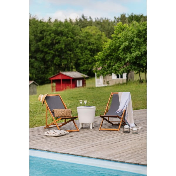 Pilkos spalvos/natūralios spalvos medžio masyvo sodo šezlongas Dionysus – Bonami Essentials-image-1