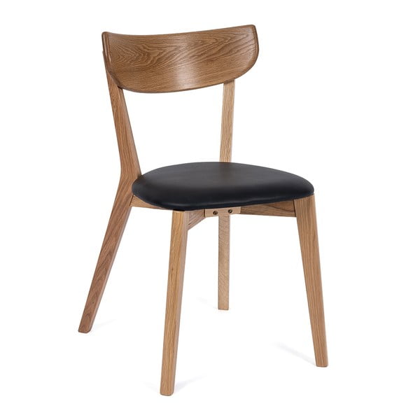 Ąžuolinė valgomojo kėdė su juoda sėdyne Arch - Bonami Selection