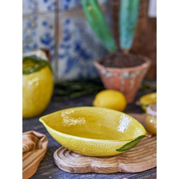Geltonos spalvos iš akmens masės mažas dubuo 930 ml Limone – Bloomingville-image-1