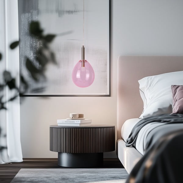 Violetinės spalvos kabantis šviestuvas LED su stiklo gaubtu Lukka – Candellux Lighting-image-1