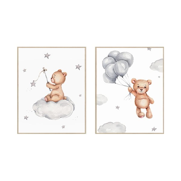 Vaikiški paveikslai 2 vnt. 30x40 cm Teddy Bears – knor