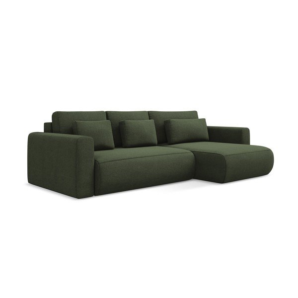 Khaki spalvos sulankstoma/su sandėliavimo vieta kampinė sofa (su dešiniuoju kampu/su gultu) Kapua – Makamii-image-3