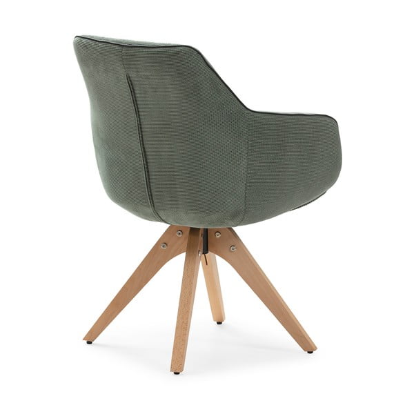 Žalios spalvos iš audinio valgomojo kėdžių komplektas su porankiais 2 vnt. Donatelo – Marckeric-image-3