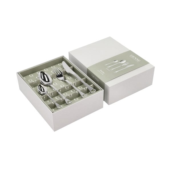 Sidabrinės spalvos stalo įrankiai iš nerūdijančio plieno 16 vnt. Pantry – Gense-image-2