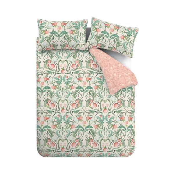 Žalios-rožinės spalvos patalynė dvigulei lovai 200x200 cm Clarence Floral - Catherine Lansfield