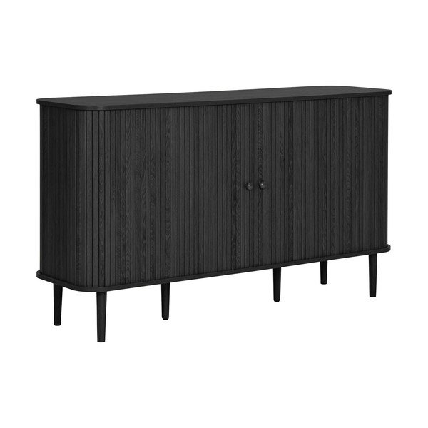 Juodos spalvos iš pušies masyvo šoninė spintelė 140x79x40 cm Nikko – House Nordic