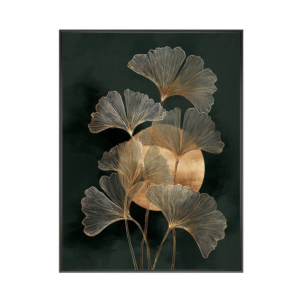 Spausdintas paveikslas su rėmeliu 60x80 cm Gold Ginkgo – Styler