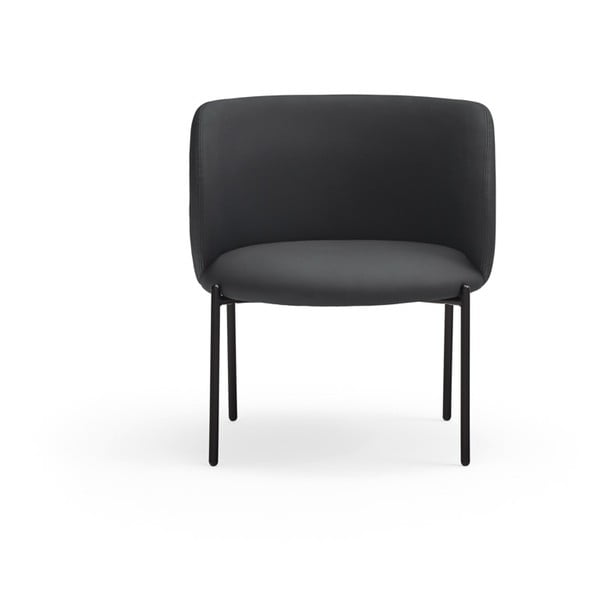 Juodas dirbtinės odos fotelis Mogi - Teulat-image-2