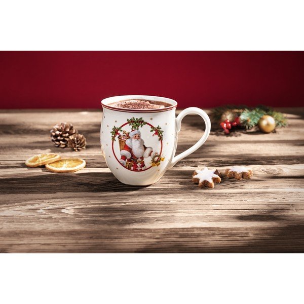 Baltas porcelianinis puodelis su kalėdiniu motyvu Villeroy & Boch Santa and deer-image-1