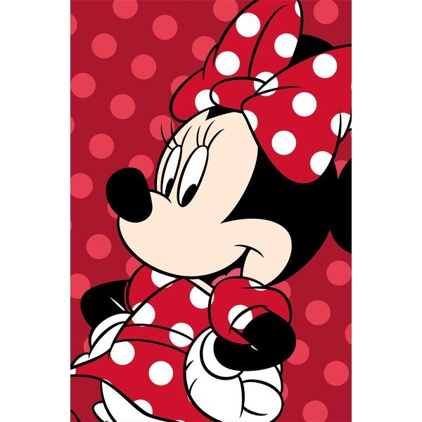 Vaikiškas pledas raudonos spalvos iš mikropliušo 100x150 cm Minnie – Jerry Fabrics
