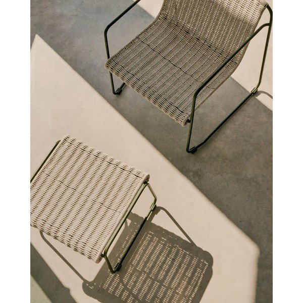 Pilkai žalios spalvos sodo kėdutė Maurina – Kave Home-image-1