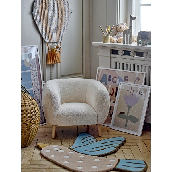 Baltos spalvos vaikiškas krėslas iš boucle Cade – Bloomingville Mini-image-2