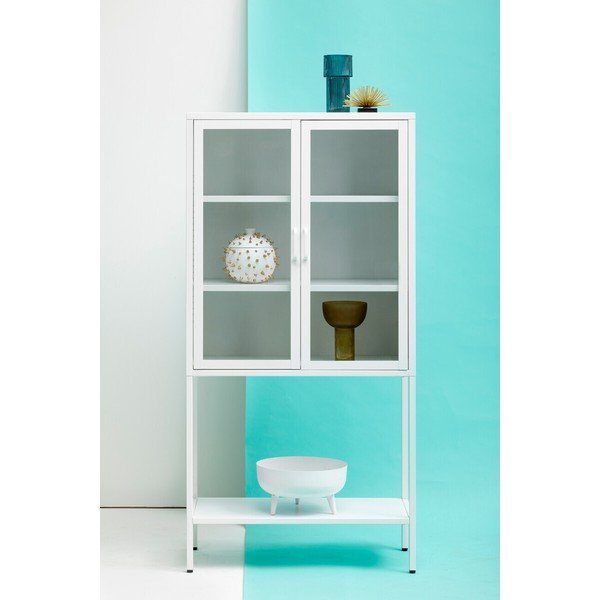 Baltos spalvos iš plieno vitrina 75x150x35 cm Acier – Premier Housewares-image-1