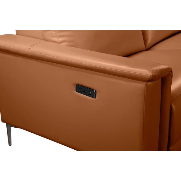 Iš dirbtinės odos kampinė sofa rudos spalvos (su dešiniuoju kampu) Lund – Støraa-image-4