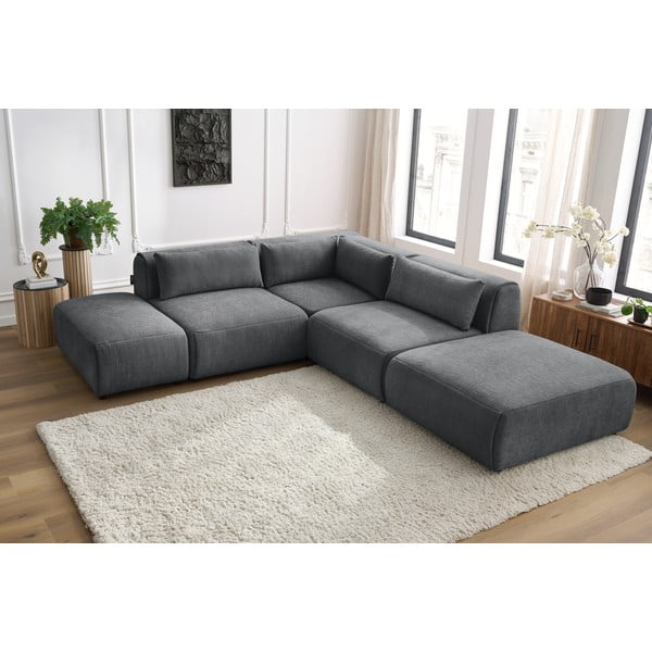 Pilka kampinė sofa (kintama) Jeanne - Bobochic Paris-image-1
