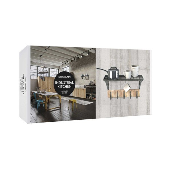 Sieninė lentyna su 5 kabliukais "Kitchen Craft Mounted-image-3