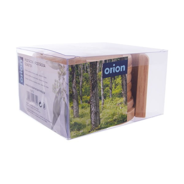 Natūralios spalvos iš medienos padėkliukai 6 vnt. su stovu – Orion-image-2