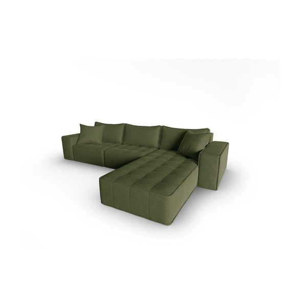 Kampinė sofa žalios spalvos (su dešiniuoju kampu) Mike – Micadoni Home-image-3