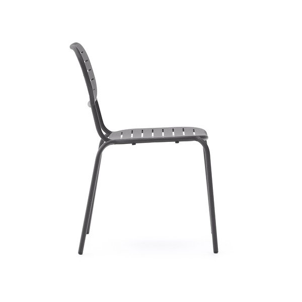 Tamsiai pilkos spalvos metalinė sodo kėdė Brai – Kave Home-image-3